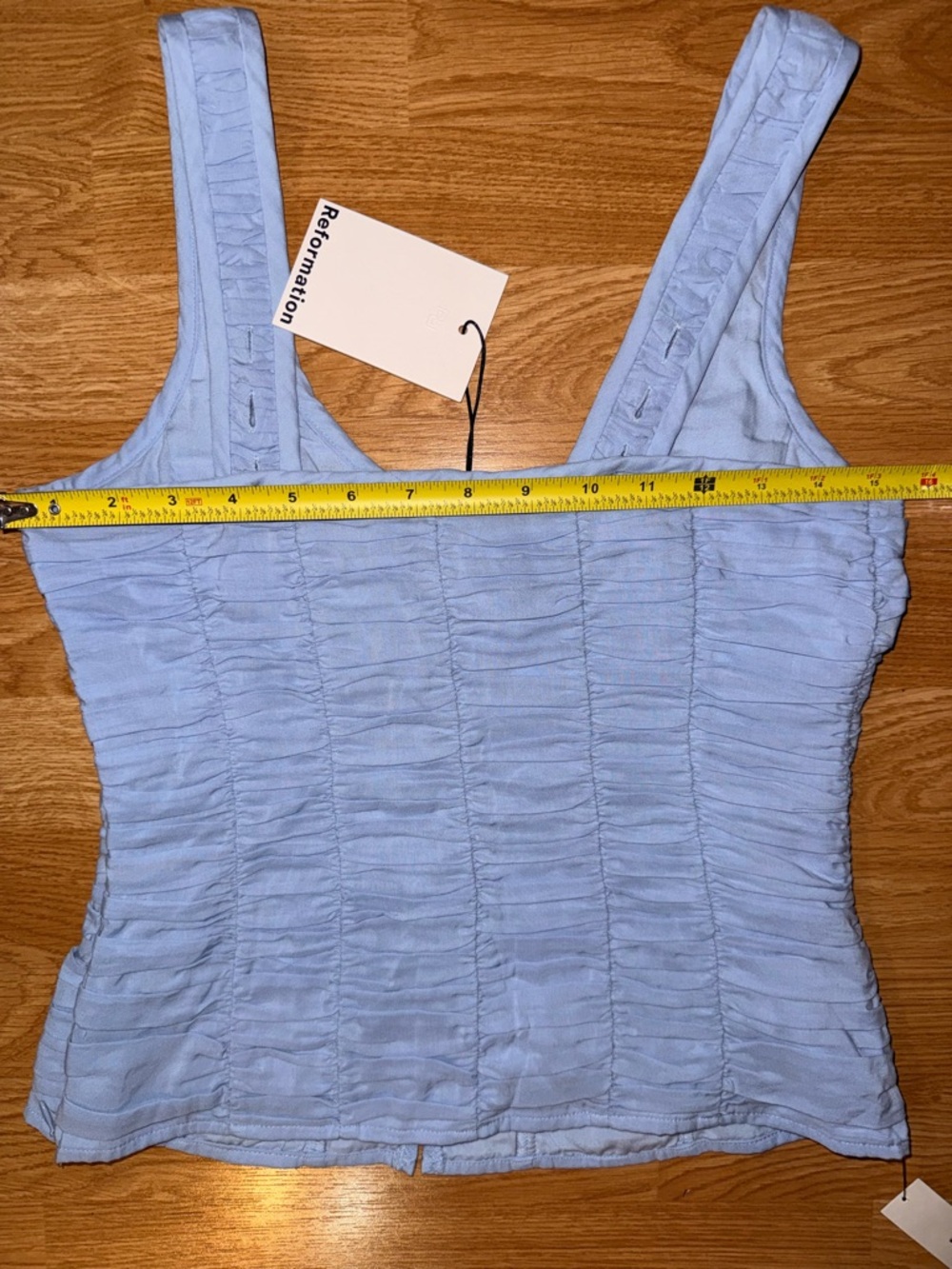 Light Blue Ruched Button-Front Tank Top - Picture 13 of 16
